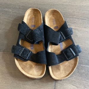 Black suede Birkenstocks size 4 US 35